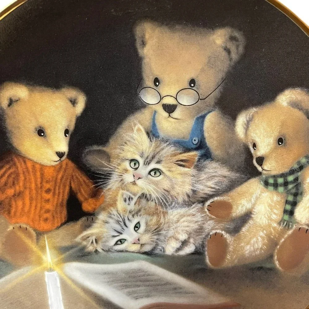 Story Hour by Sue Willis Collectible Plate Teddy Bears & Kittens Limited Edition
